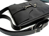 Genteel Black Leather Messenger with Antique French Skeleton Key