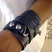 Master Key Cuff...Black Leather With Antique Skeleton Key