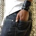 Master Key Cuff...Black Leather With Antique Skeleton Key